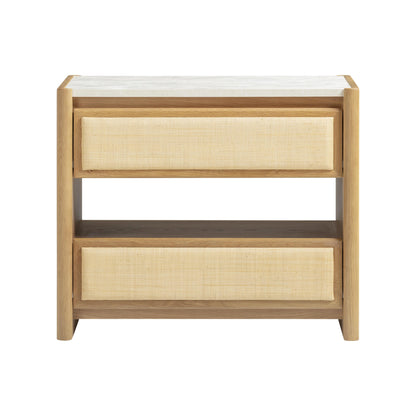 Paige 26" Natural Oak 2-Drawer Nightstand - Default Title - Image 2