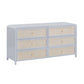Patty 62" Rattan 6 Drawer Dresser - Blue - Image 3