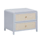 Patty 28" Rattan 2 Drawer Nightstand - Blue - Image 3