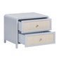 Patty 28" Rattan 2 Drawer Nightstand - Blue - Image 4