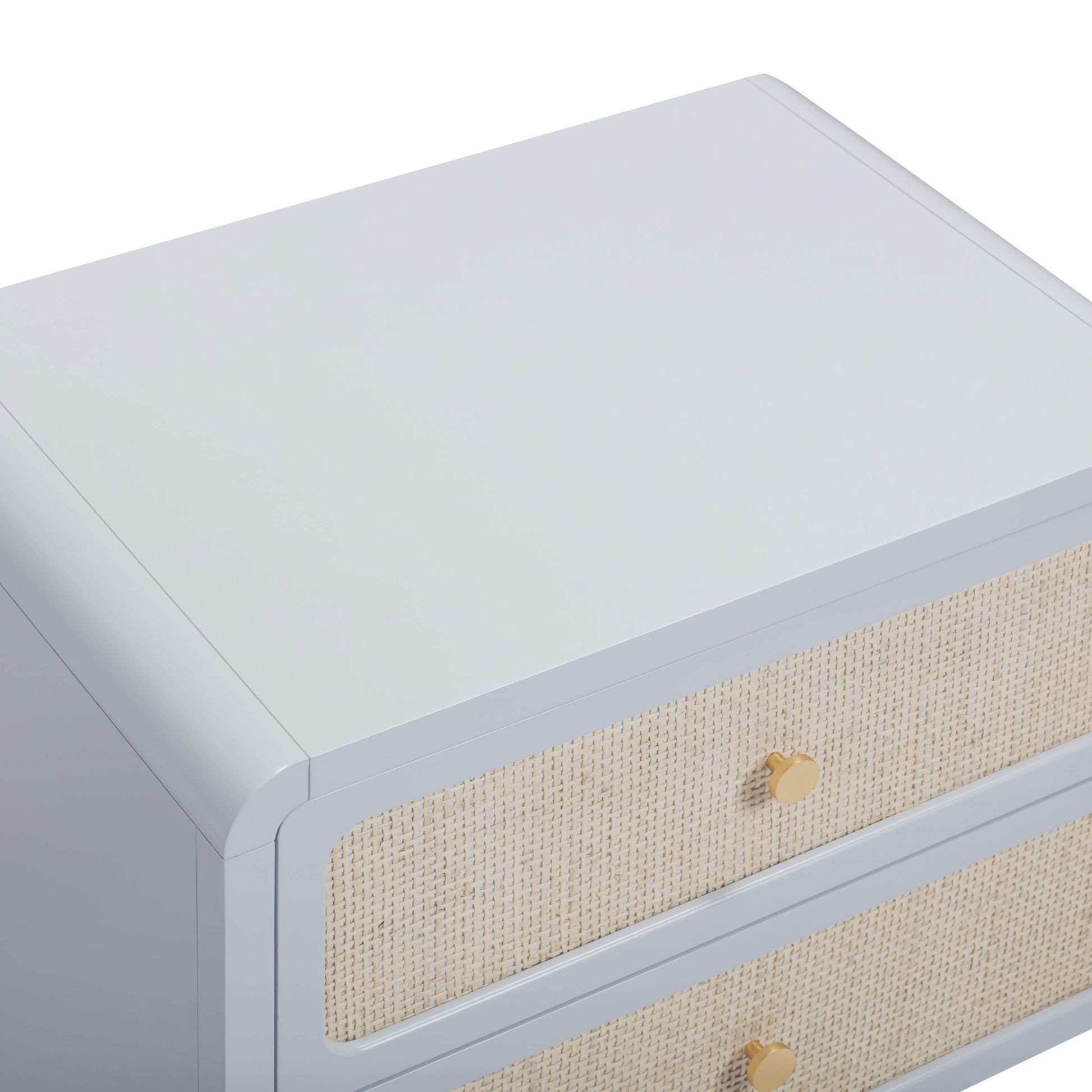Patty 28" Rattan 2 Drawer Nightstand - Blue - Image 9