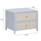 Patty 28" Rattan 2 Drawer Nightstand - Blue - Image 5