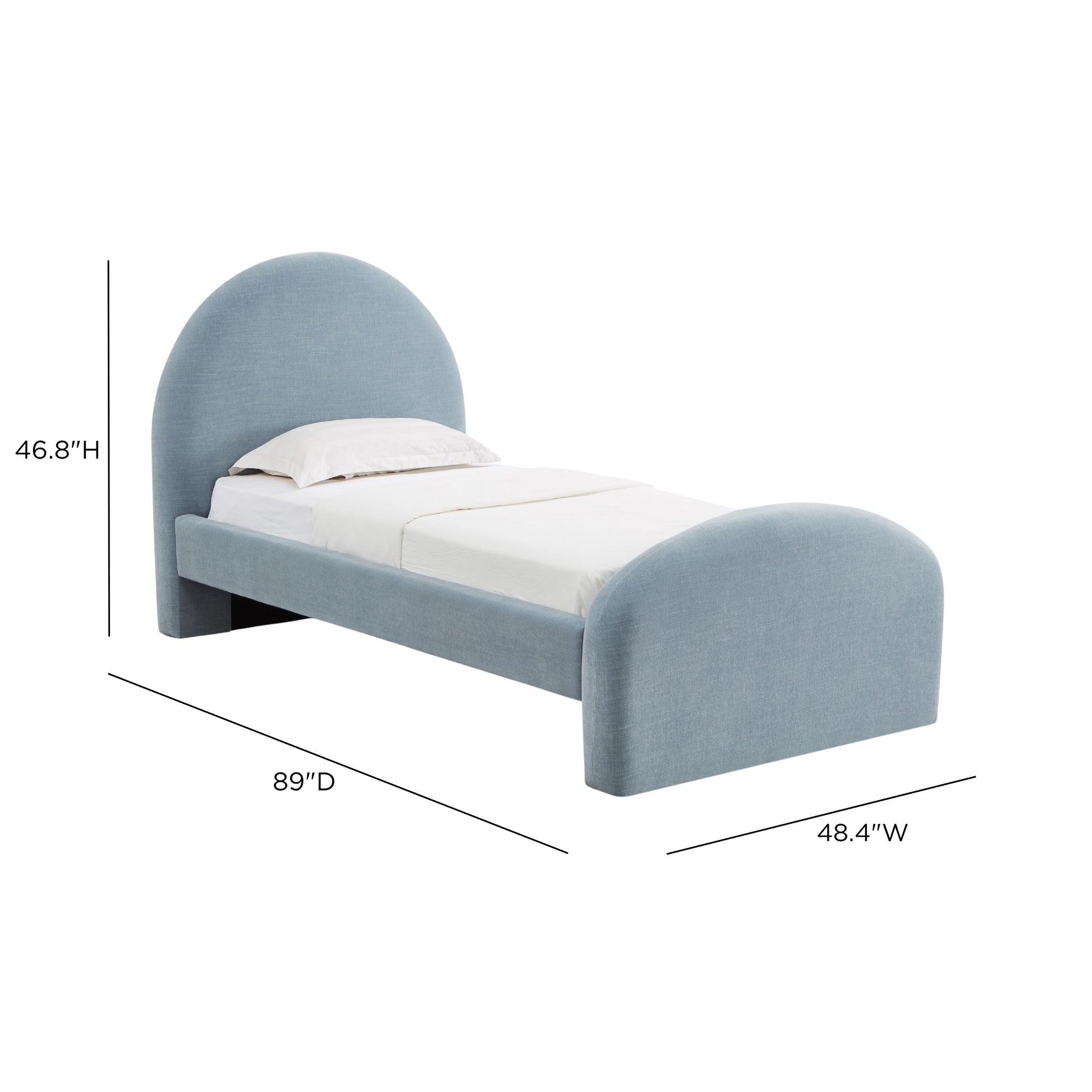 Moon Chambray Blue Performance Chenille Twin Bed - Image 7