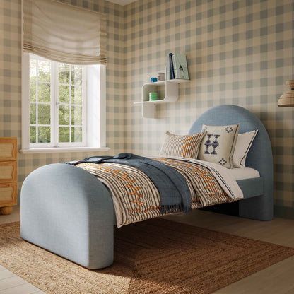 Moon Chambray Blue Performance Chenille Twin Bed - Default Title - Image 1
