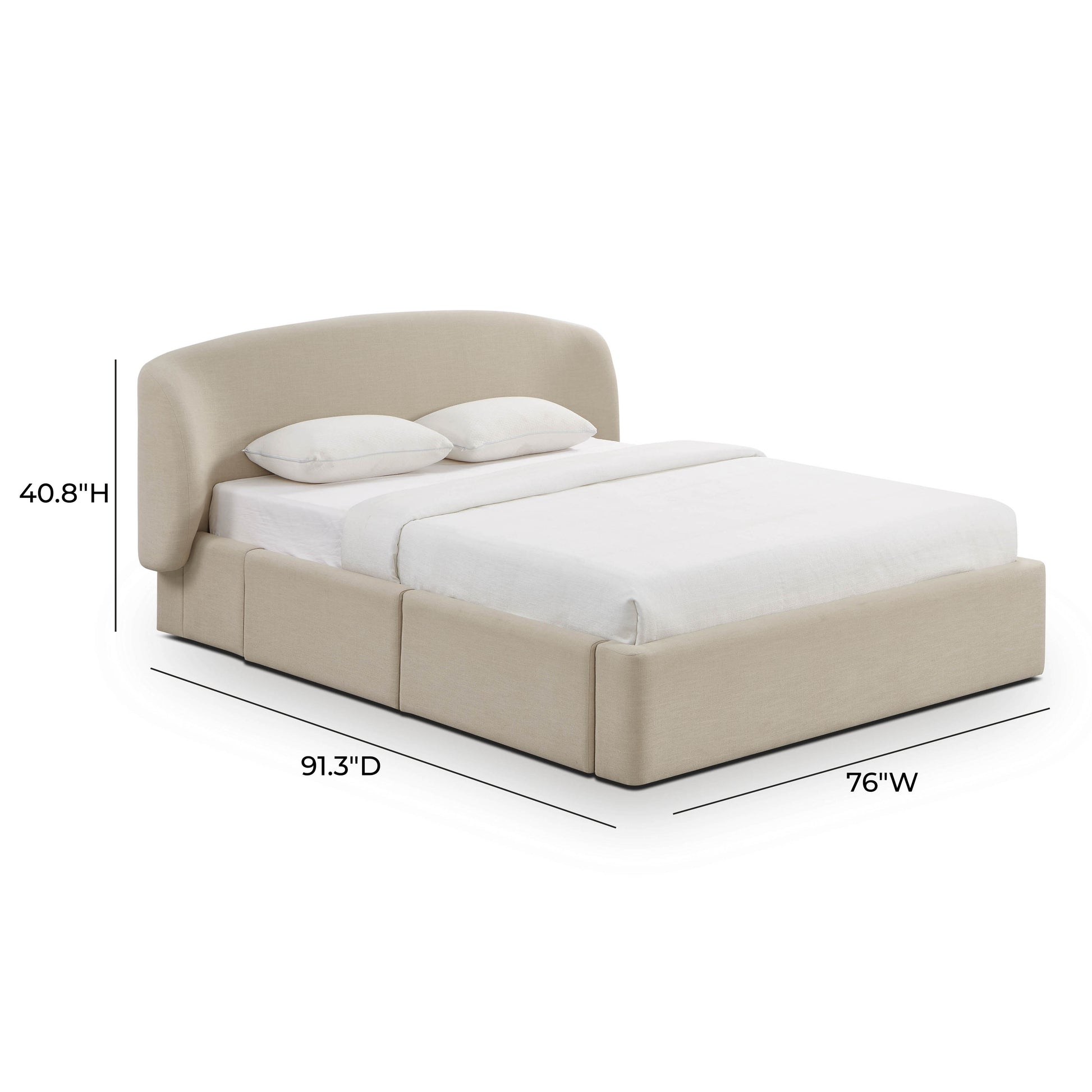 Corey Upcycled Performance Linen Storage Bed - Taupe / Queen - Image 12