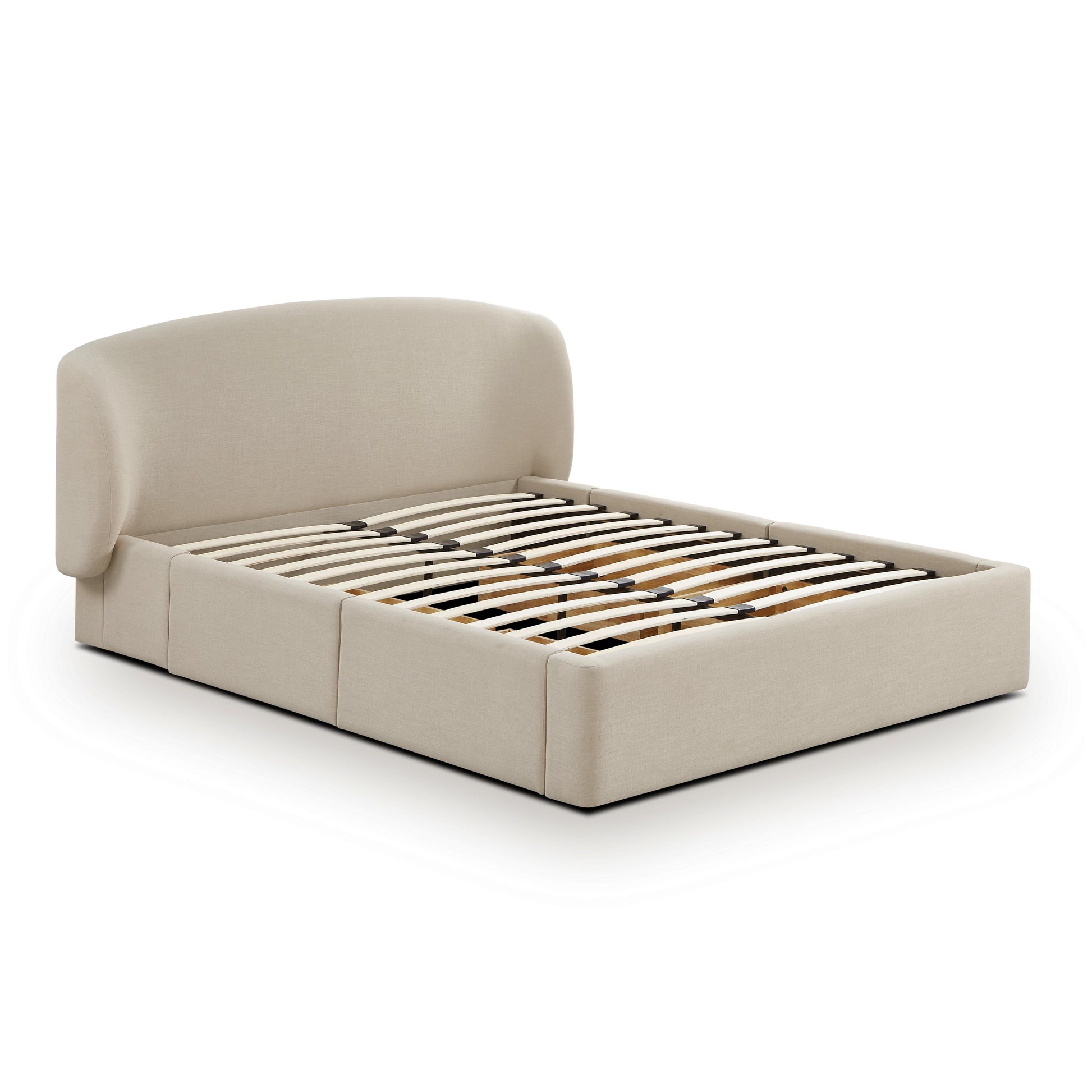 Corey Upcycled Performance Linen Storage Bed - Taupe / Queen - Image 8