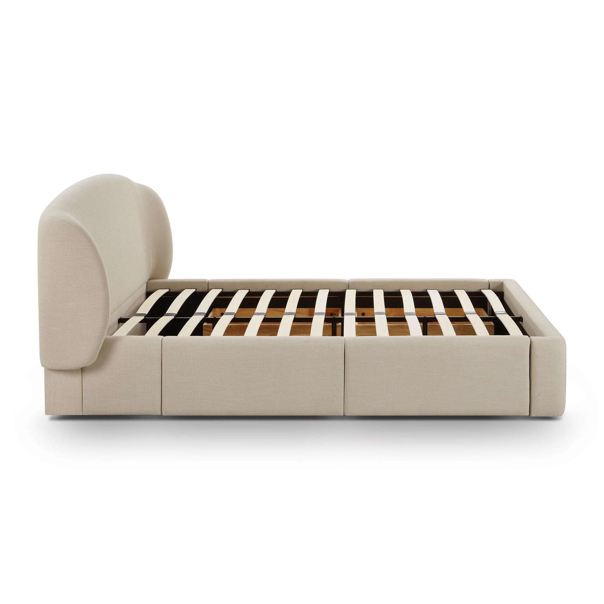 Corey Upcycled Performance Linen Storage Bed - Taupe / Queen - Image 9