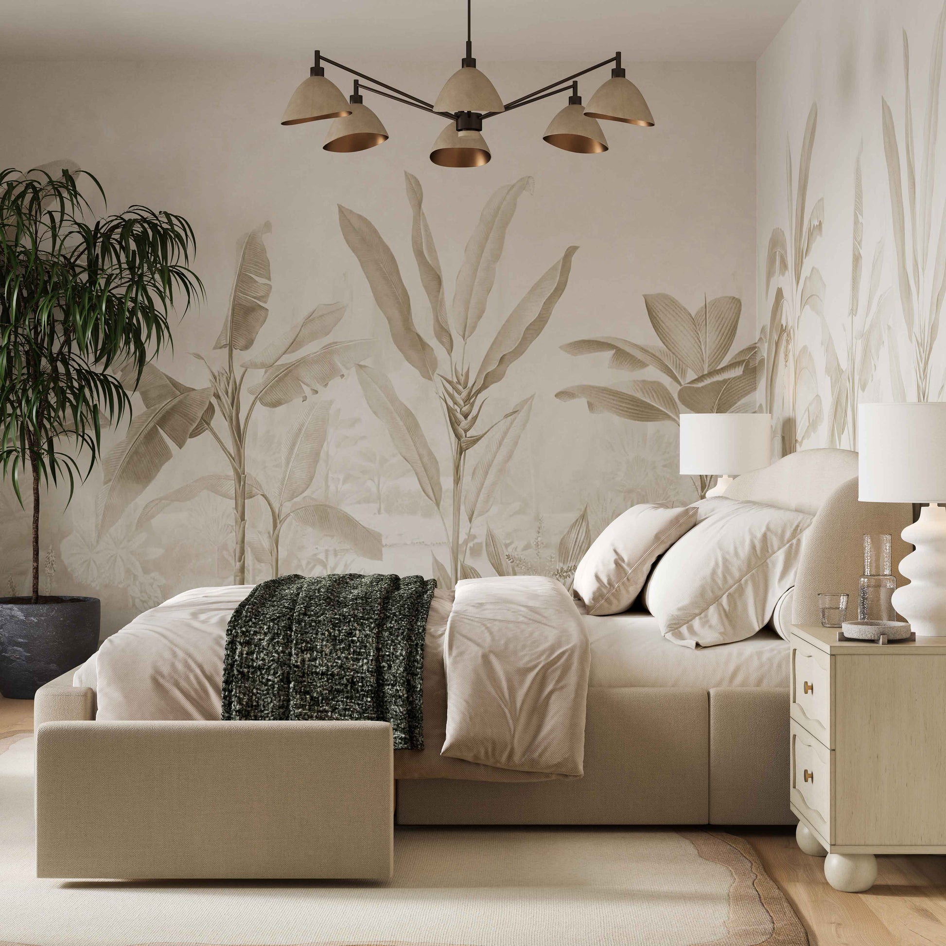 Corey Taupe Upcycled Linen Storage Bed