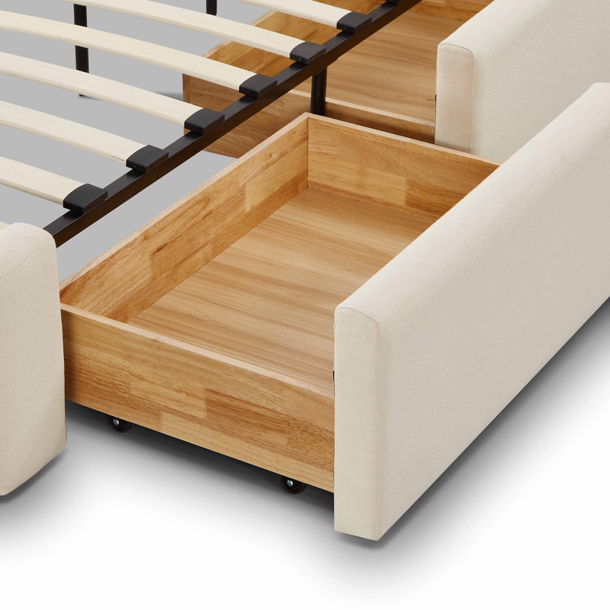 Corey Upcycled Performance Linen Storage Bed - Cream / Queen - Image 11