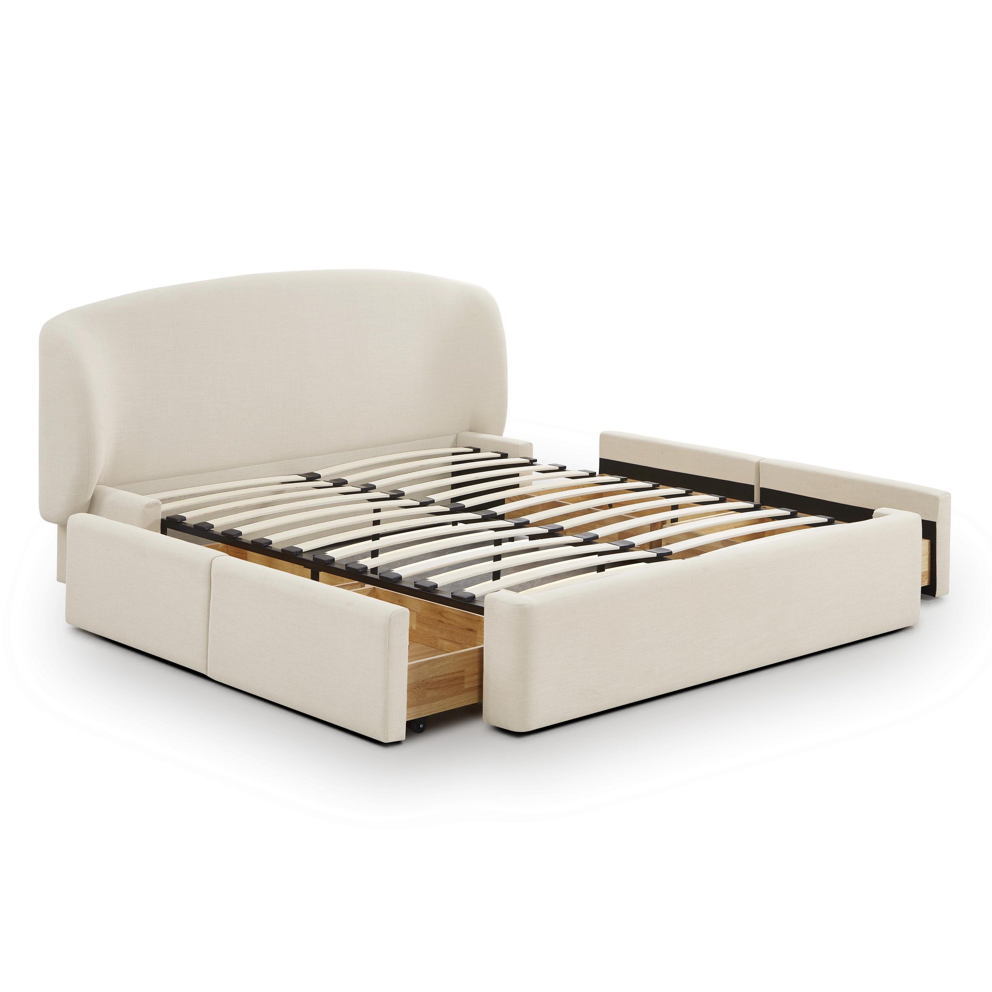 Corey Upcycled Performance Linen Storage Bed - Cream / Queen - Image 6