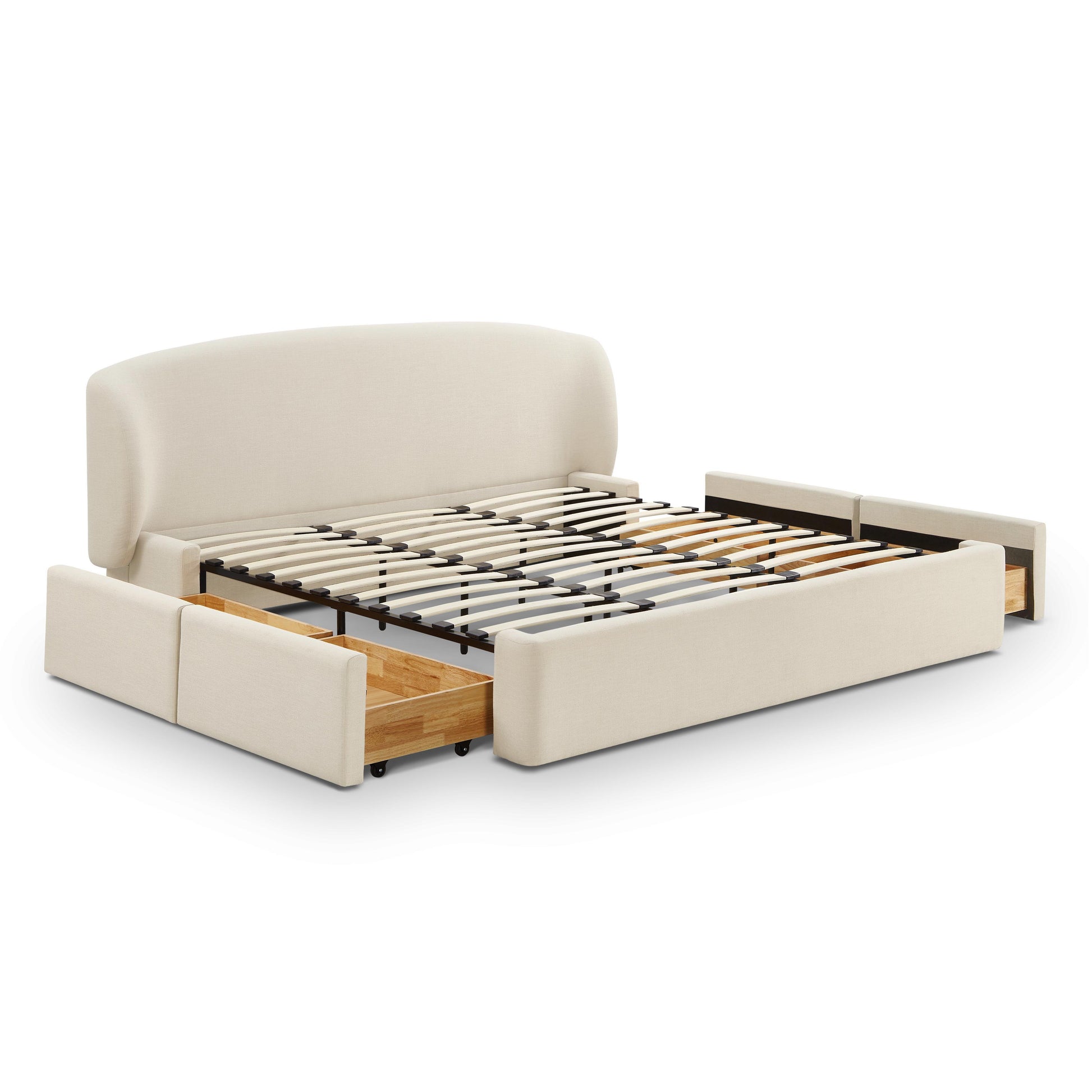 Corey Upcycled Performance Linen Storage Bed - Cream / King - Image 6