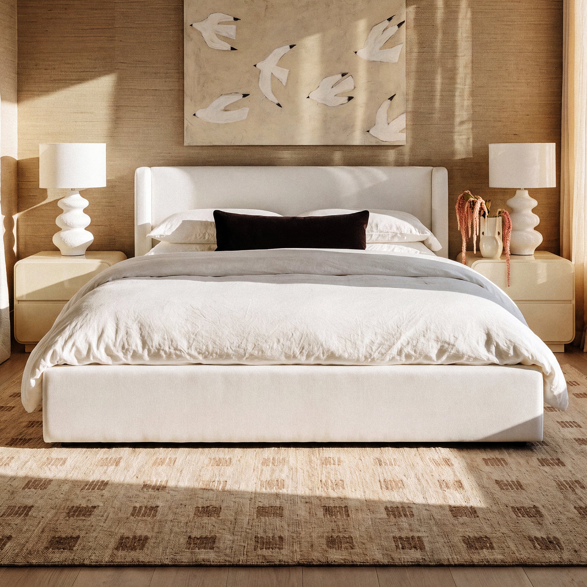 Harmony Performance Chenille Storage Bed - Cream / Queen - Image 3
