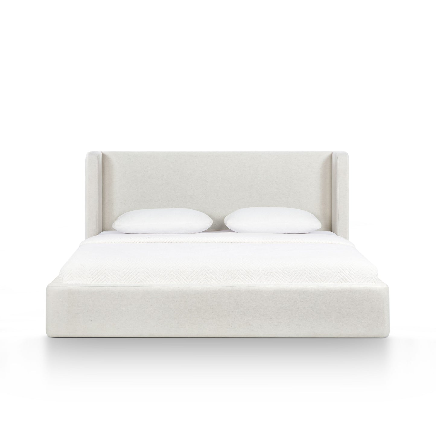 Harmony Cream Performance Chenille King Bed - Image 1