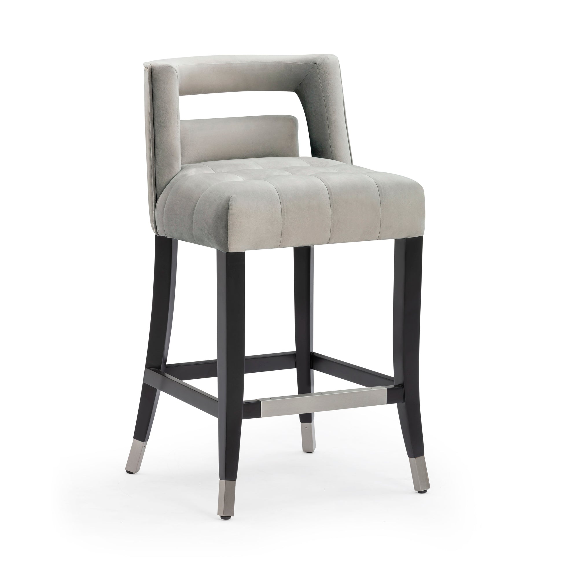 Hart Performance Velvet Stool - Grey / Counter Height - Image 3