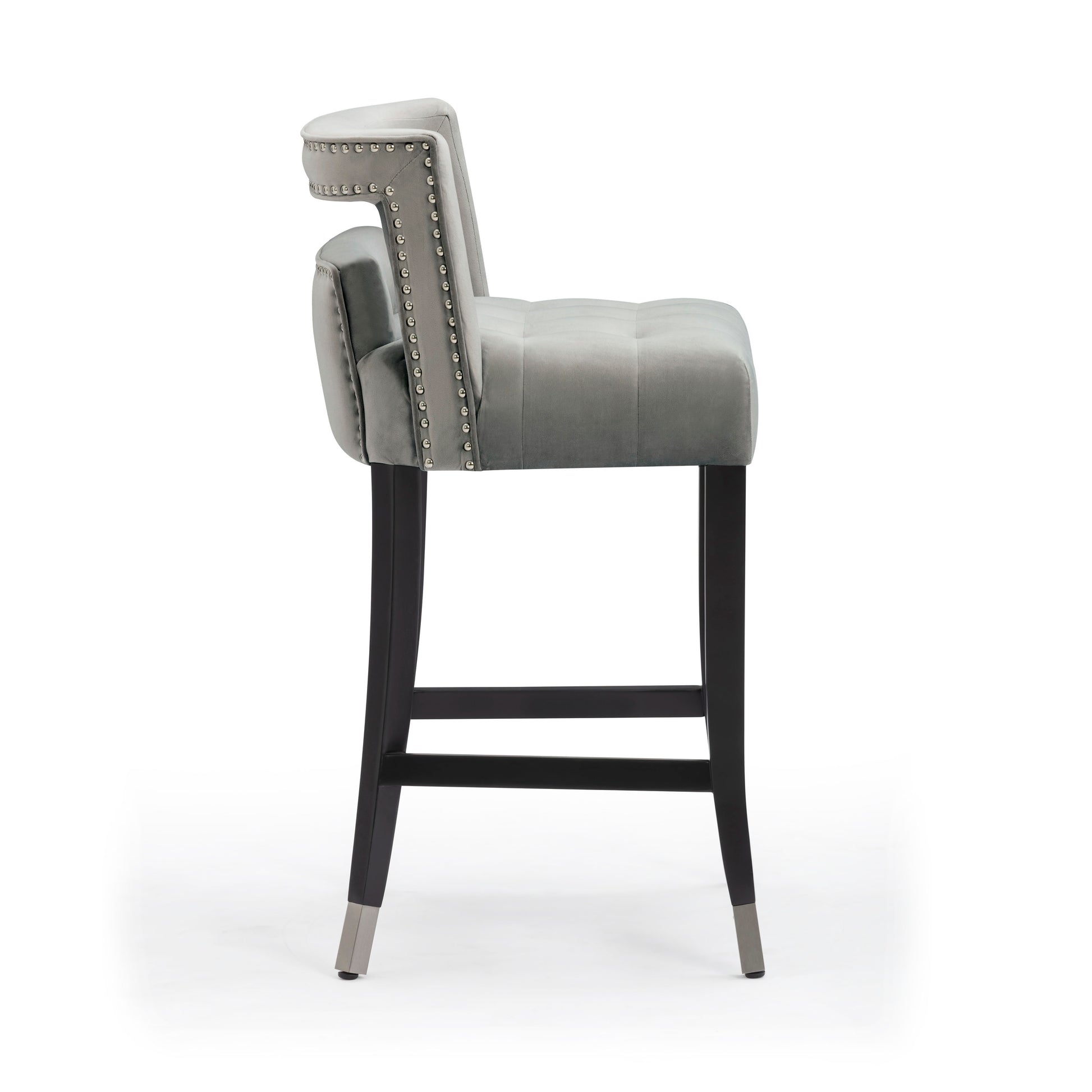 Hart Performance Velvet Stool - Grey / Counter Height - Image 5