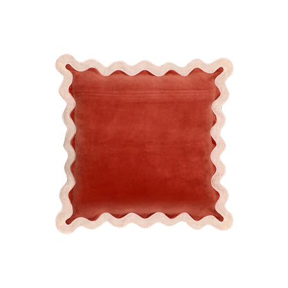 Scalloped Edge 24" Square Throw Pillow Cover - Rust / Pillow Cover Only - Image 1