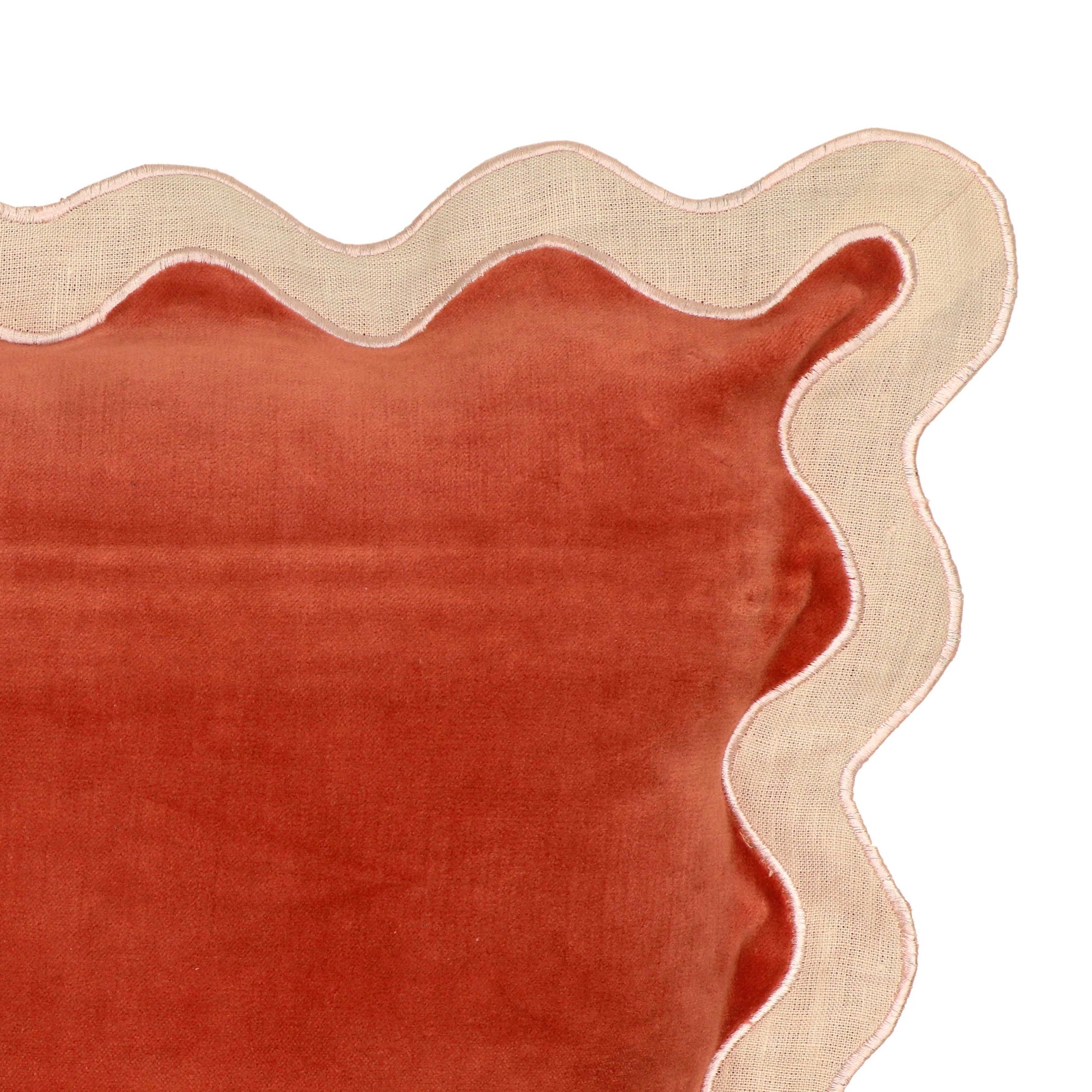 Scalloped Edge 24" Square Throw Pillow Cover - Rust / Pillow Cover Only - Image 5