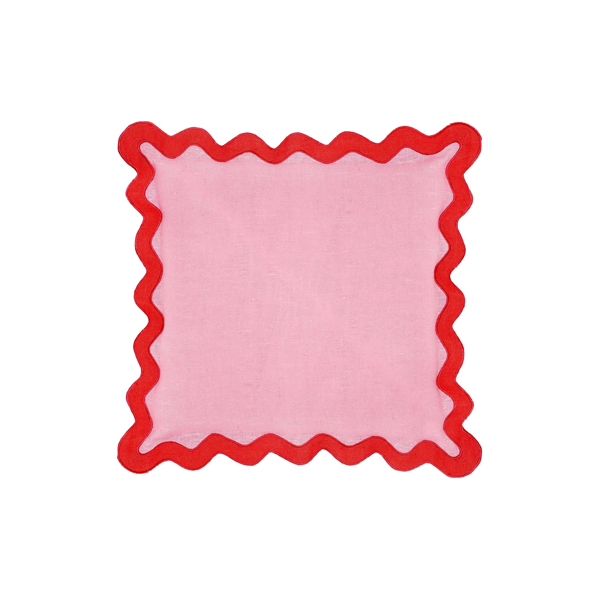 Scalloped Edge 24" Square Throw Pillow Cover - Pink / Pillow Cover Only - Image 1