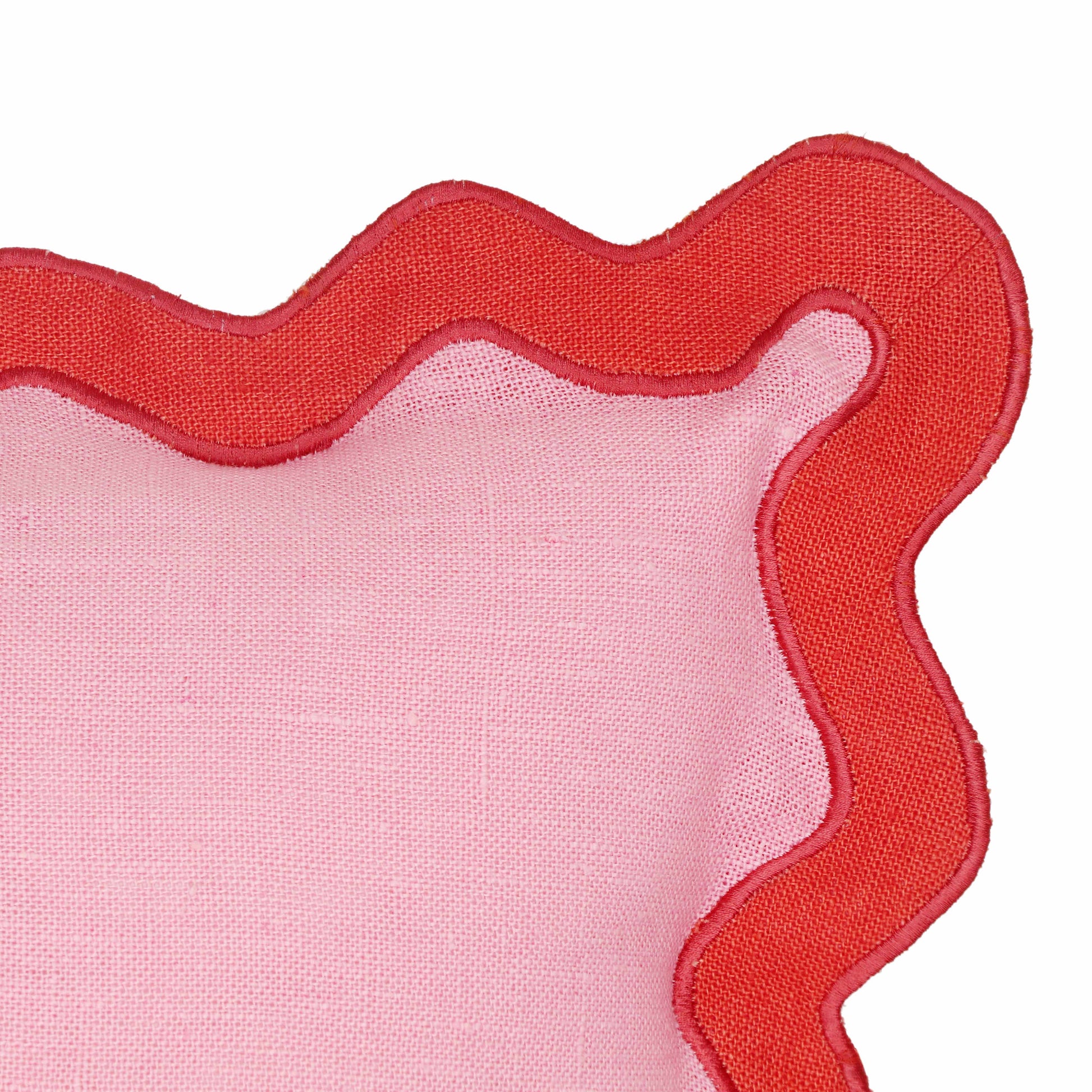 Scalloped Edge 24" Square Throw Pillow Cover - Pink / Pillow Cover Only - Image 5