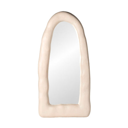 Kaia 32"X64" Cream Lightweight Faux Stone Small Floor Mirror - Default Title - Image 2