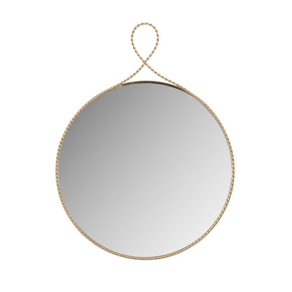 Ravina 24"X31" Braided Brass Round Wall Mirror - Default Title - Image 2