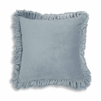Alessia 20.5" Distressed Velvet Square Throw Pillow - Blue - Image 1