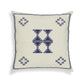 Aztec 20" Cream & Indigo Wool Square Throw Pillow Cover - With Insert - Image 2