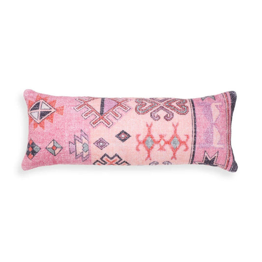 Persia 27"X10" Pink Cotton Bolster Pillow - Image 1