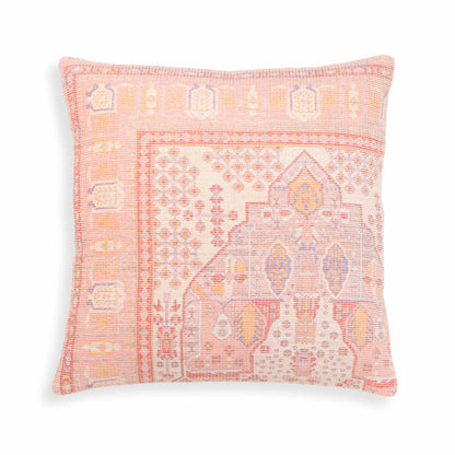 Persia 20" Pink Square Throw Pillow Cover - With Insert - Image 1