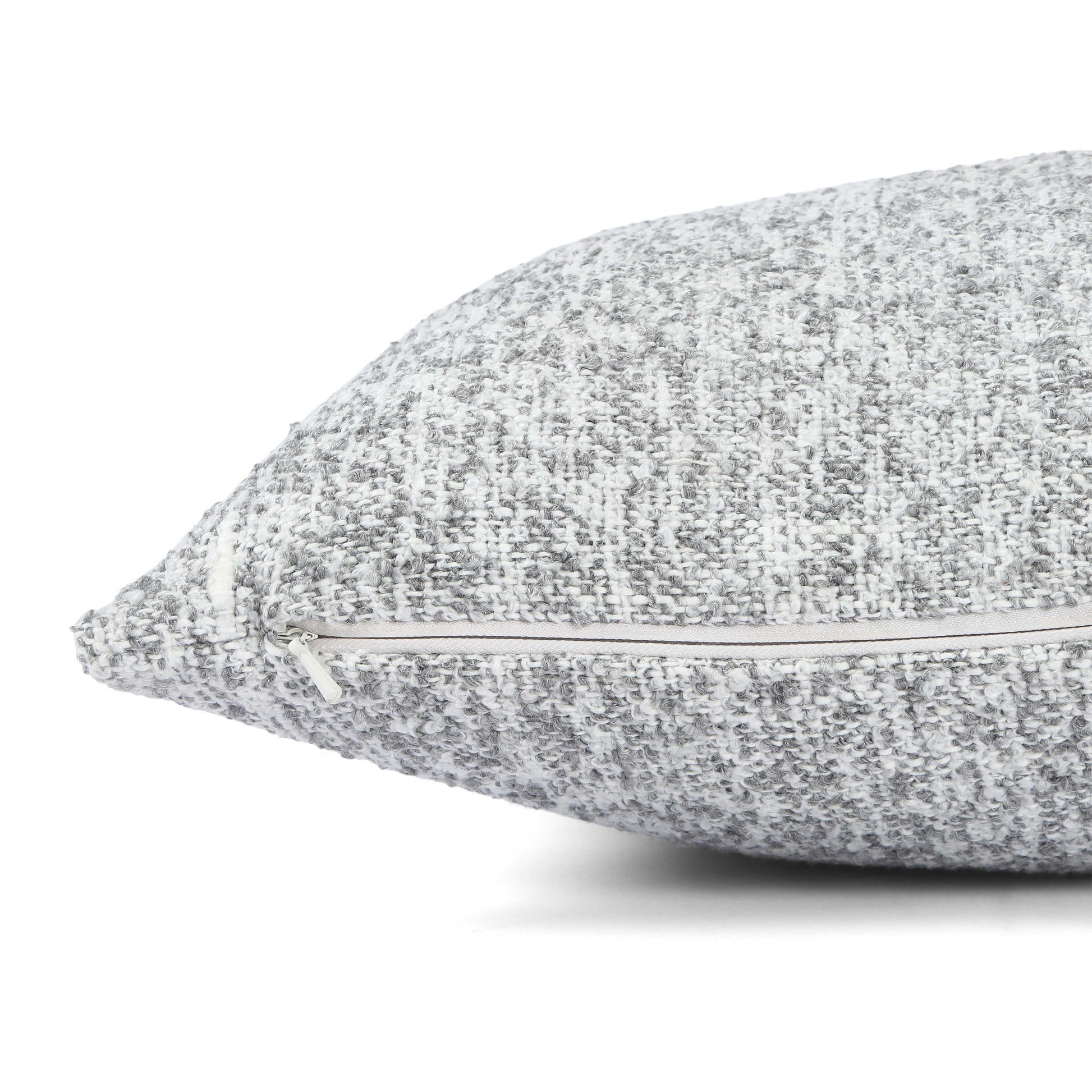 Poh 16" Boucle Square Throw Pillow - Washed Grey / With Insert - Image 4