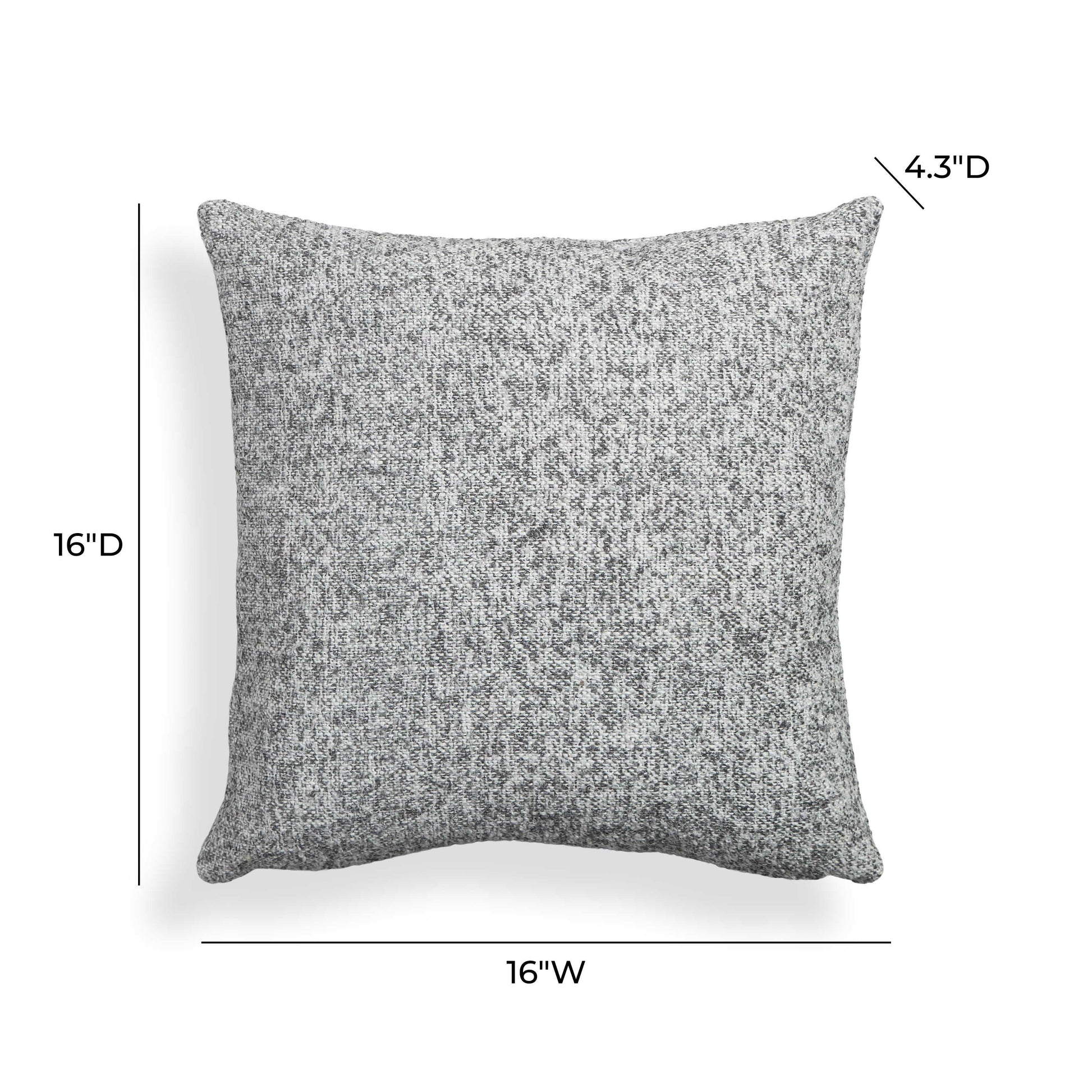 Poh 16" Boucle Square Throw Pillow - Washed Grey / With Insert - Image 5