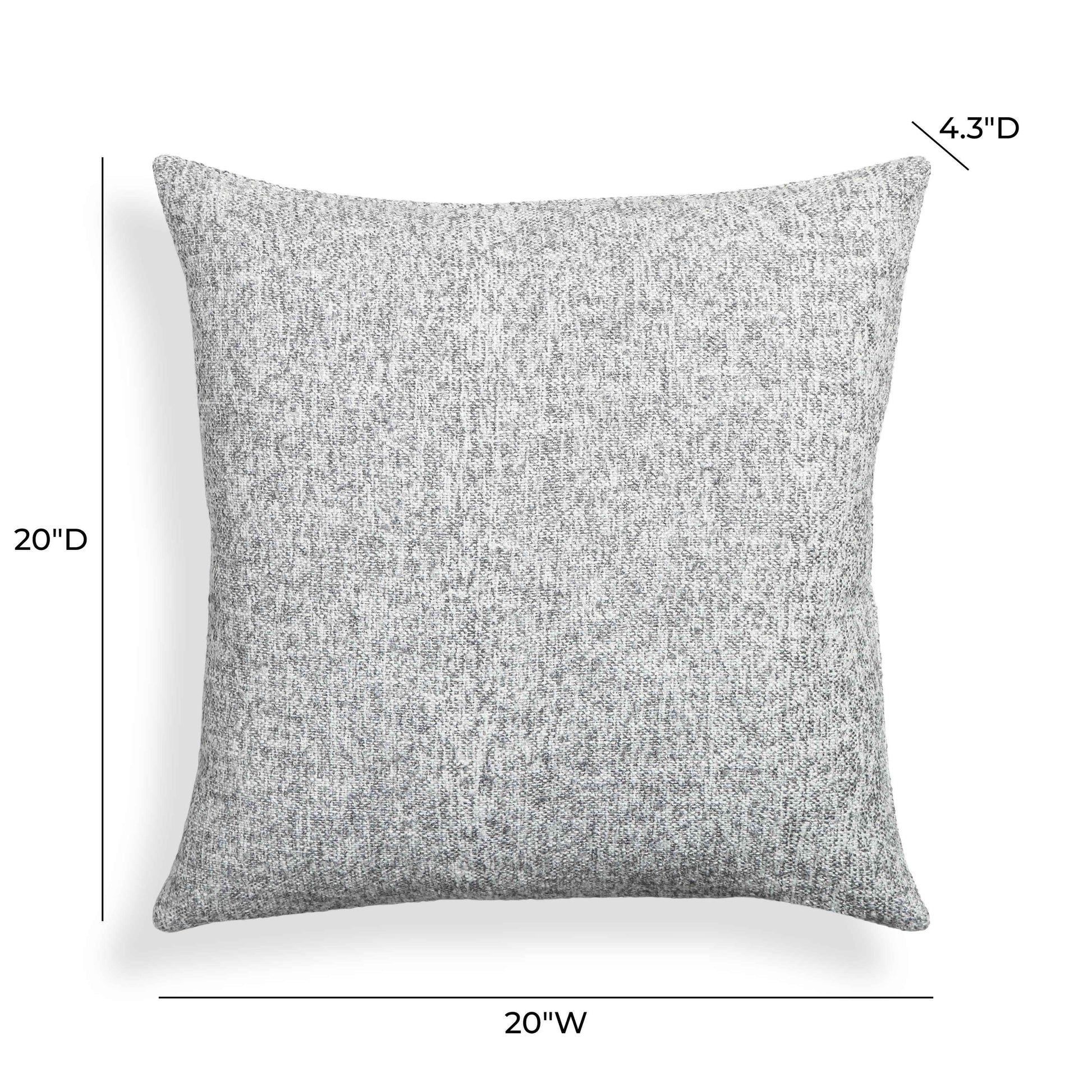 Poh 20" Boucle Square Throw Pillow - Washed Grey / With Insert - Image 5