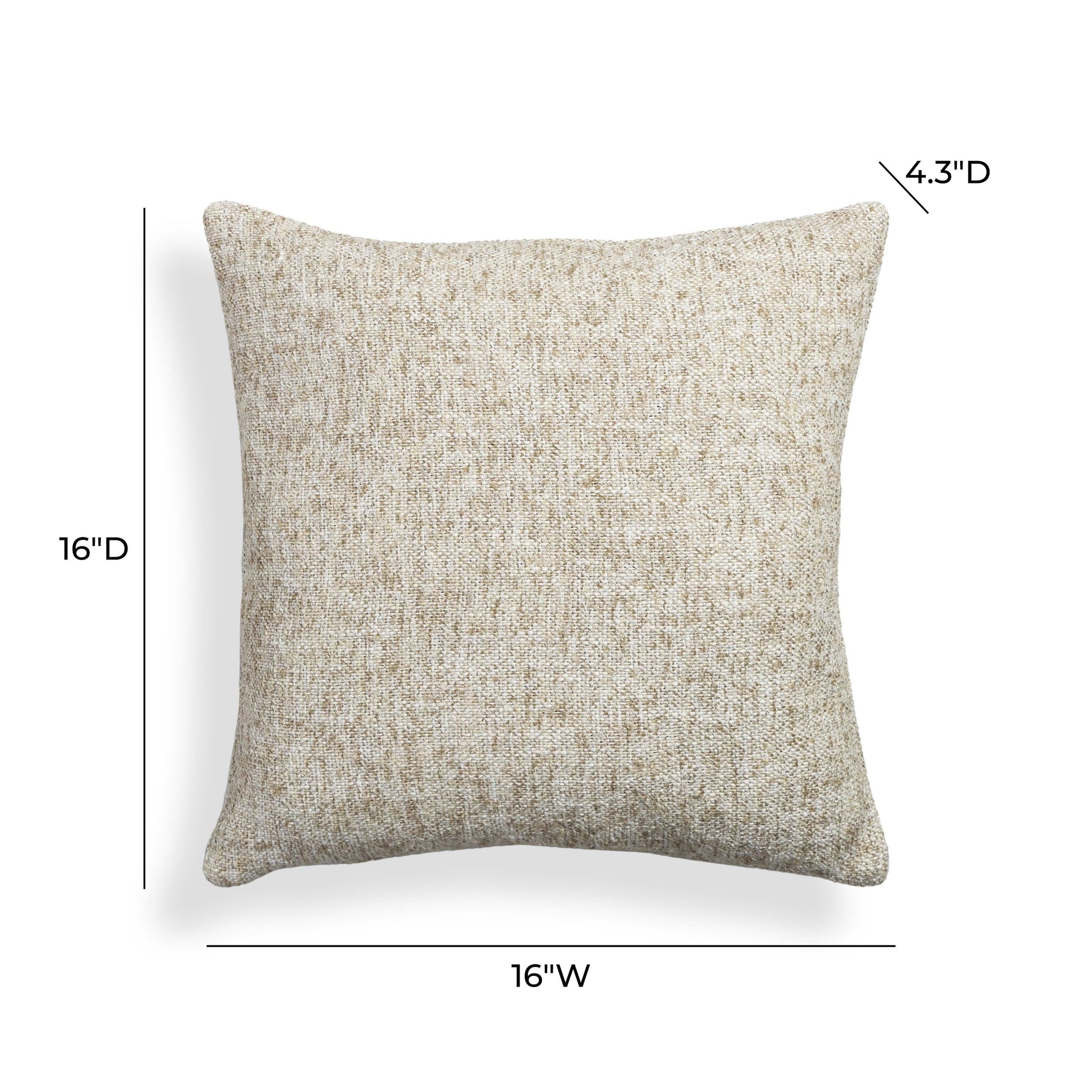 Poh 16" Boucle Square Throw Pillow - Washed Beige / With Insert - Image 5