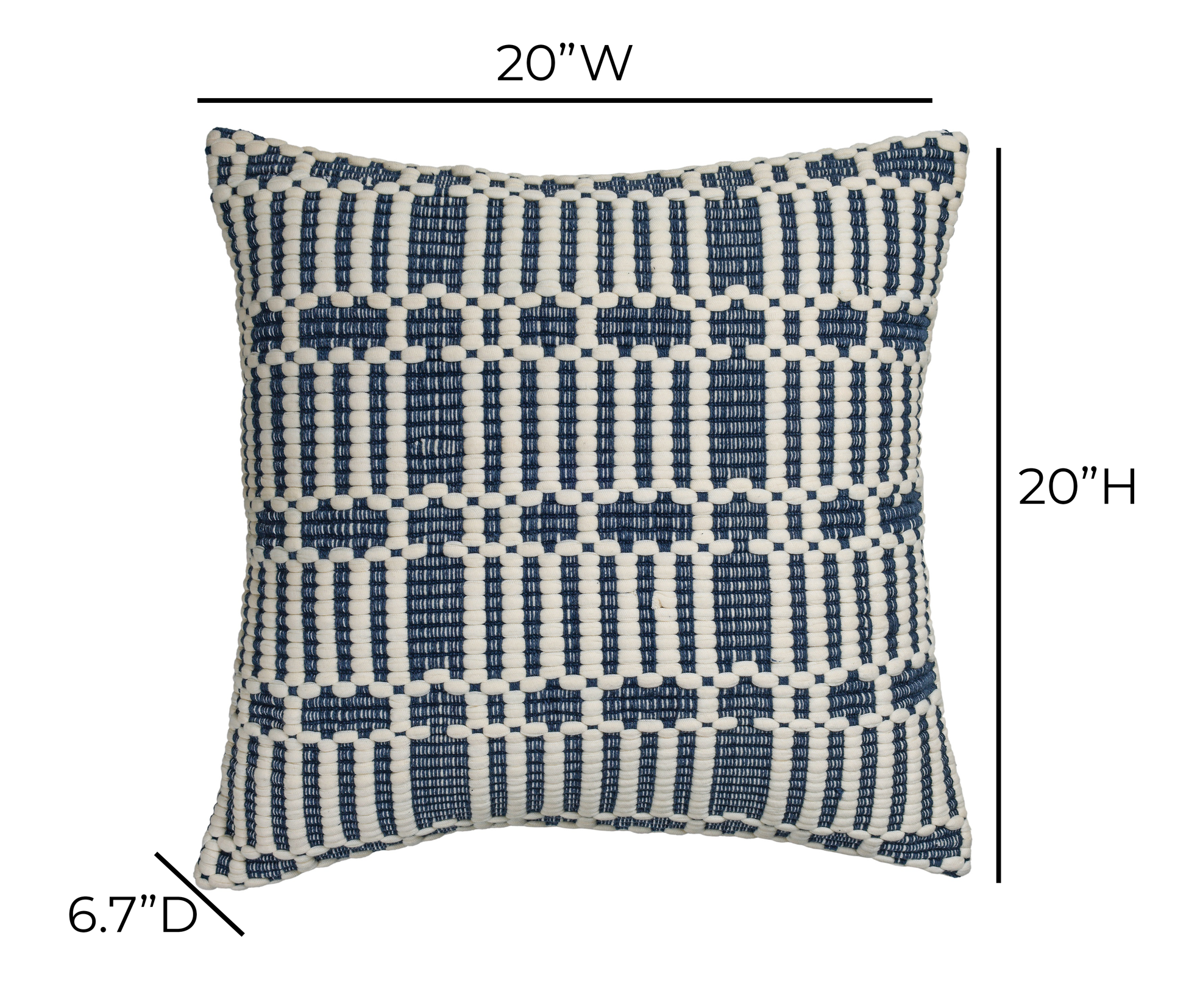 Maresh 20" Square Woven Throw Pillow - Ocean / With Insert - Image 5
