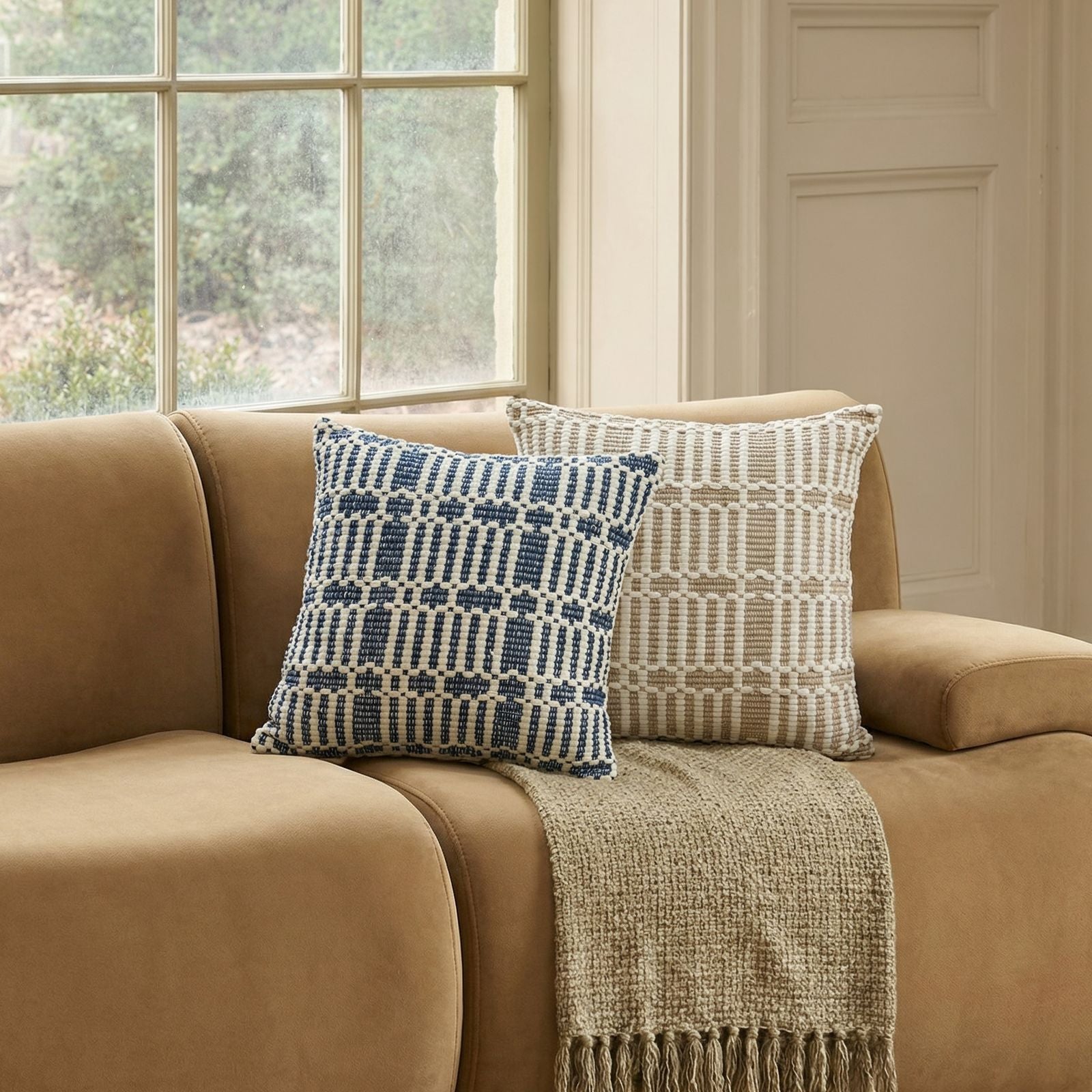 Maresh 20" Square Woven Throw Pillow - Ocean / With Insert - Image 2