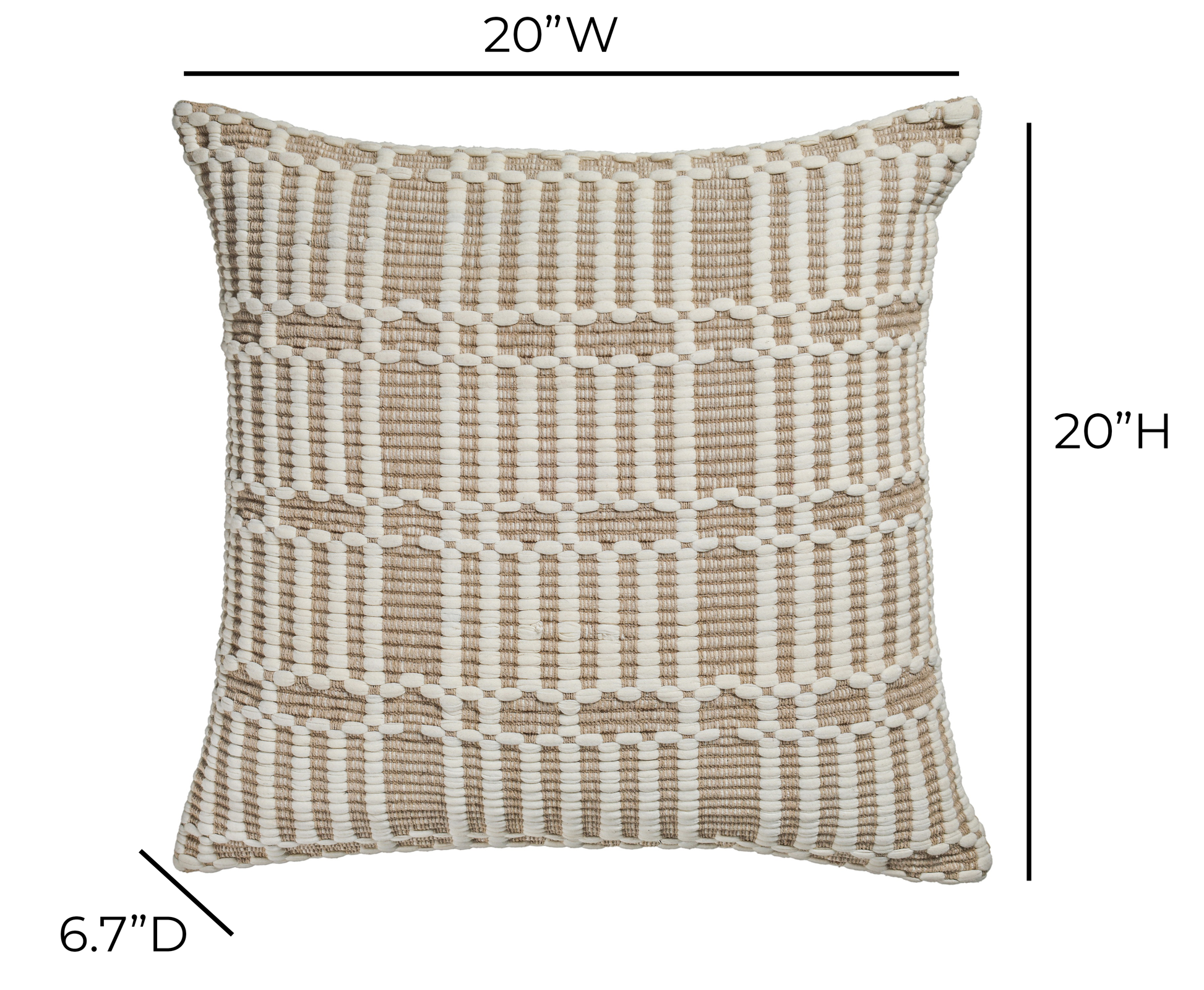 Maresh 20" Square Woven Throw Pillow - Cloud / With Insert - Image 5