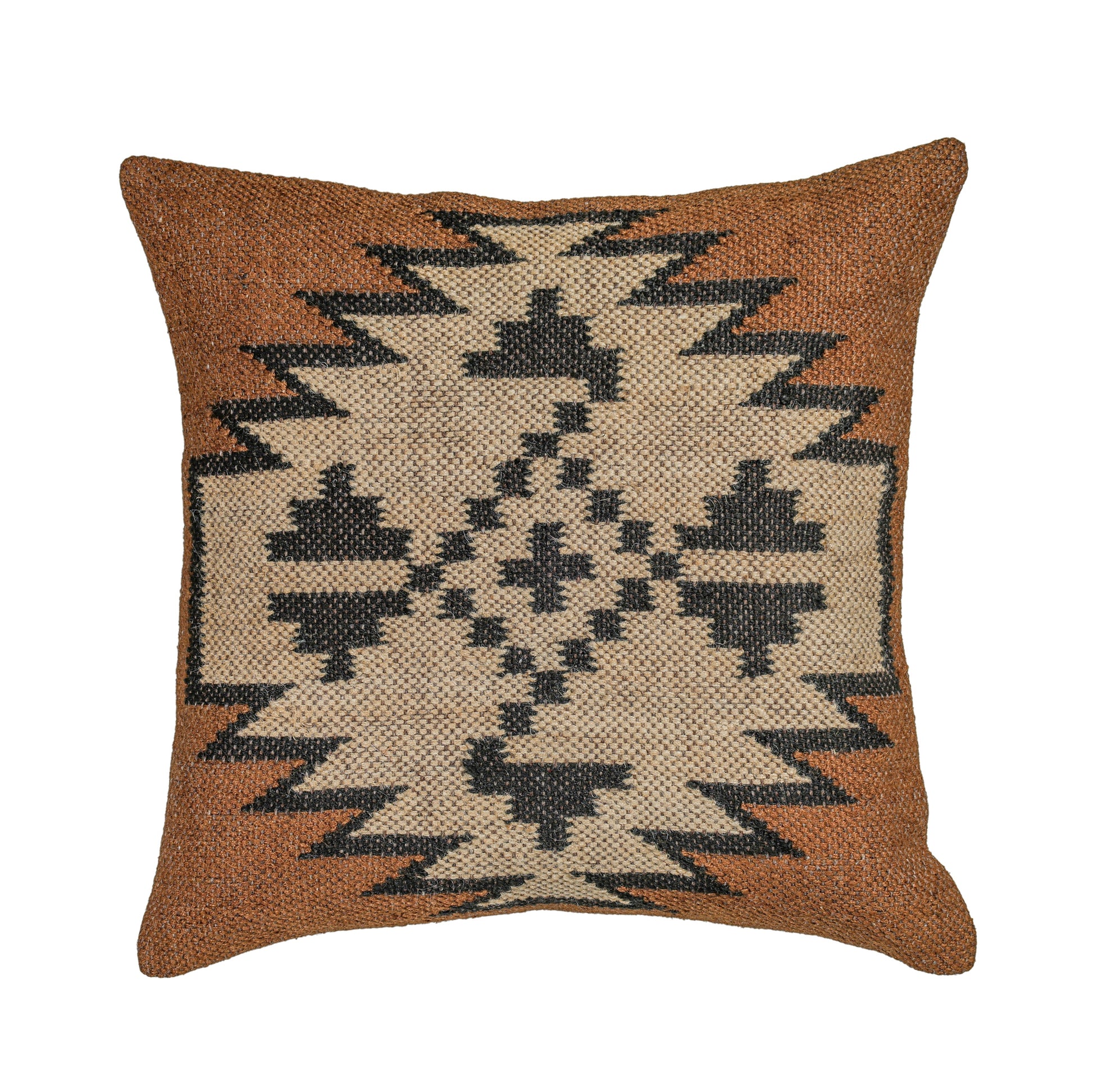 Terra 20"  Square Wool and Jute Kilim Throw Pillow - Mesa / With Insert - Image 1