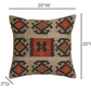 Terra 20"  Square Wool and Jute Kilim Throw Pillow - Clay / With Insert - Image 5