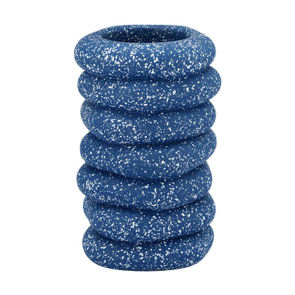 Gabby Speckled Cairn Vase - Blue - Image 1