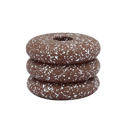 Gabby Speckled Stacked Candleholder - Rust - Image 1