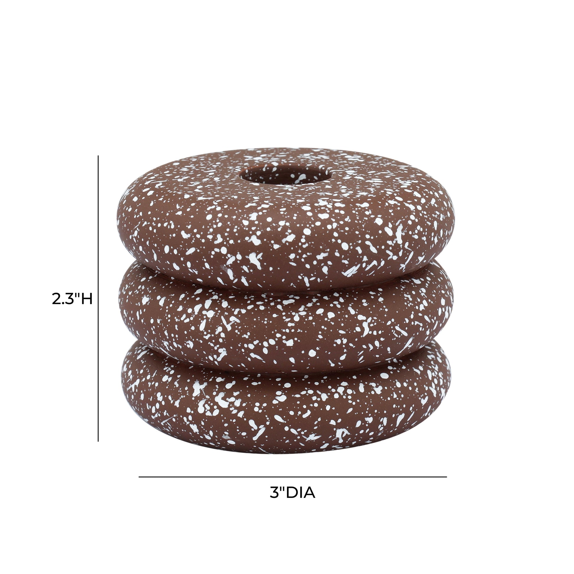 Gabby Speckled Stacked Candleholder - Rust - Image 5