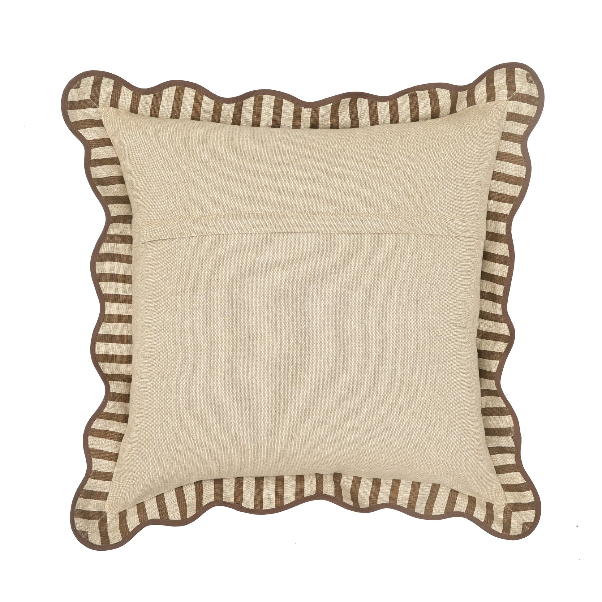Striped 20" Linen Throw Pillow - Earthy Brown / With Insert - Image 3