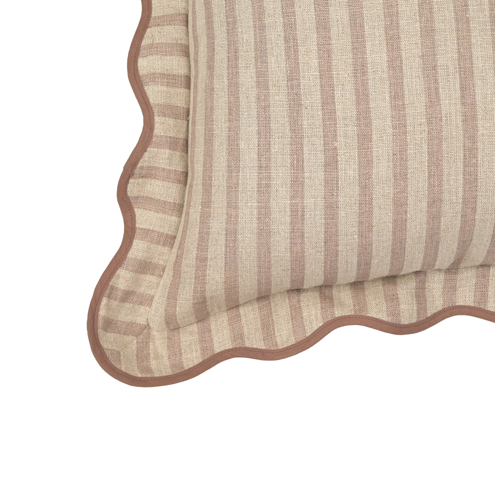 Striped 20" Linen Throw Pillow - Rose Taupe / With Insert - Image 4