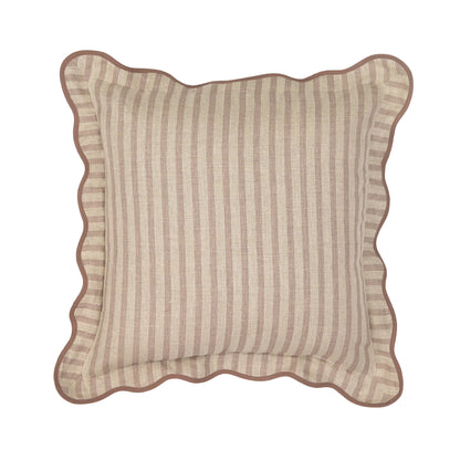 Striped 20" Linen Throw Pillow - Rose Taupe / With Insert - Image 1