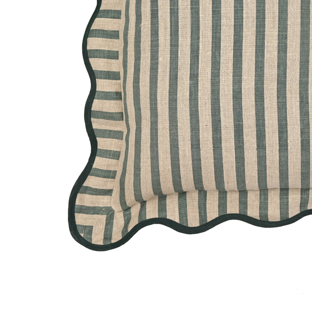 Striped 20" Linen Throw Pillow - Green / Pillow Cover Only - Image 5