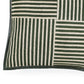 Kora 20" Cotton Jute Contract-Grade Throw Pillow - Green Stripes / With Insert - Image 4