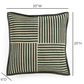Kora 20" Cotton Jute Contract-Grade Throw Pillow - Green Stripes / With Insert - Image 6