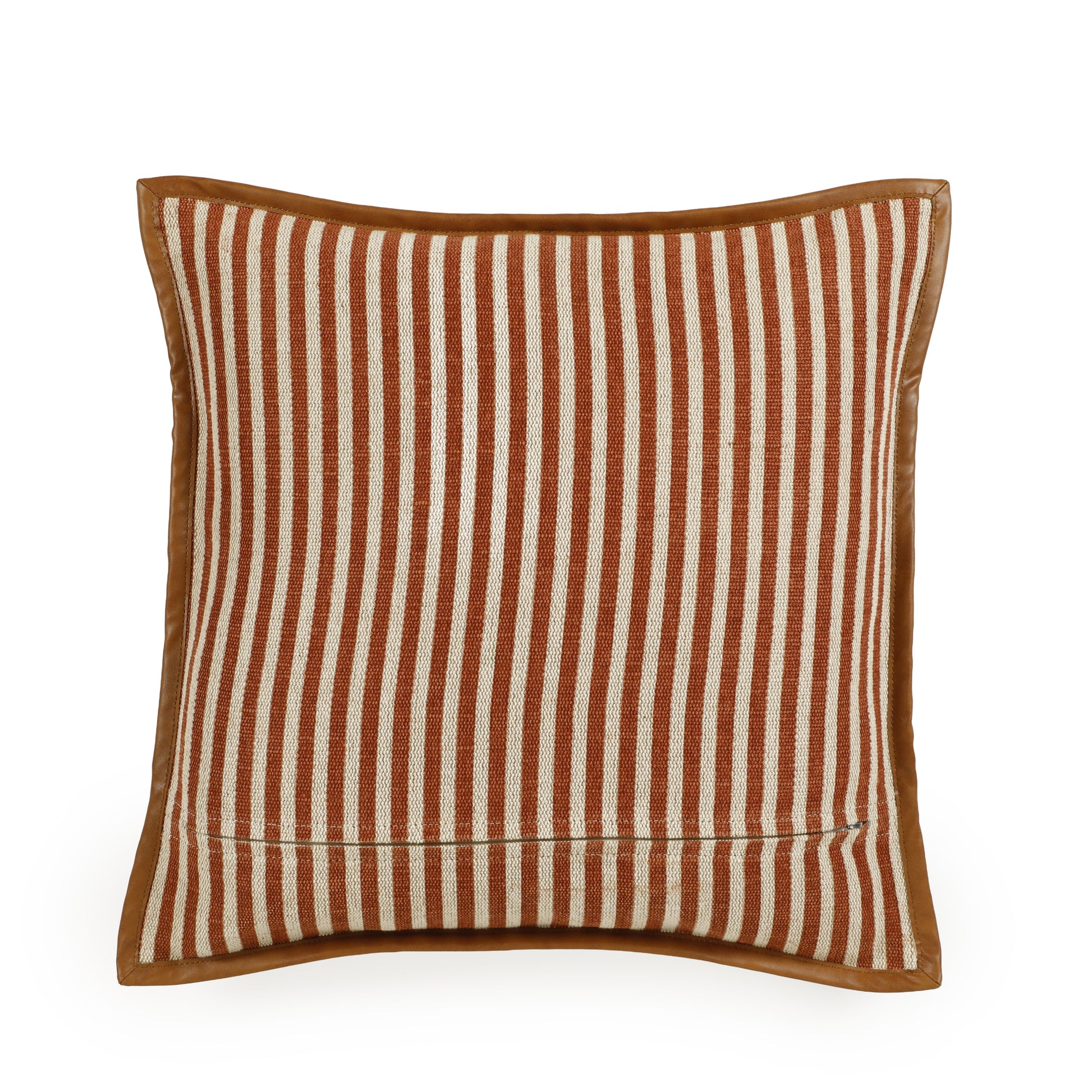 Kora 20" Cotton Jute Contract-Grade Throw Pillow - Terracotta / With Insert - Image 4