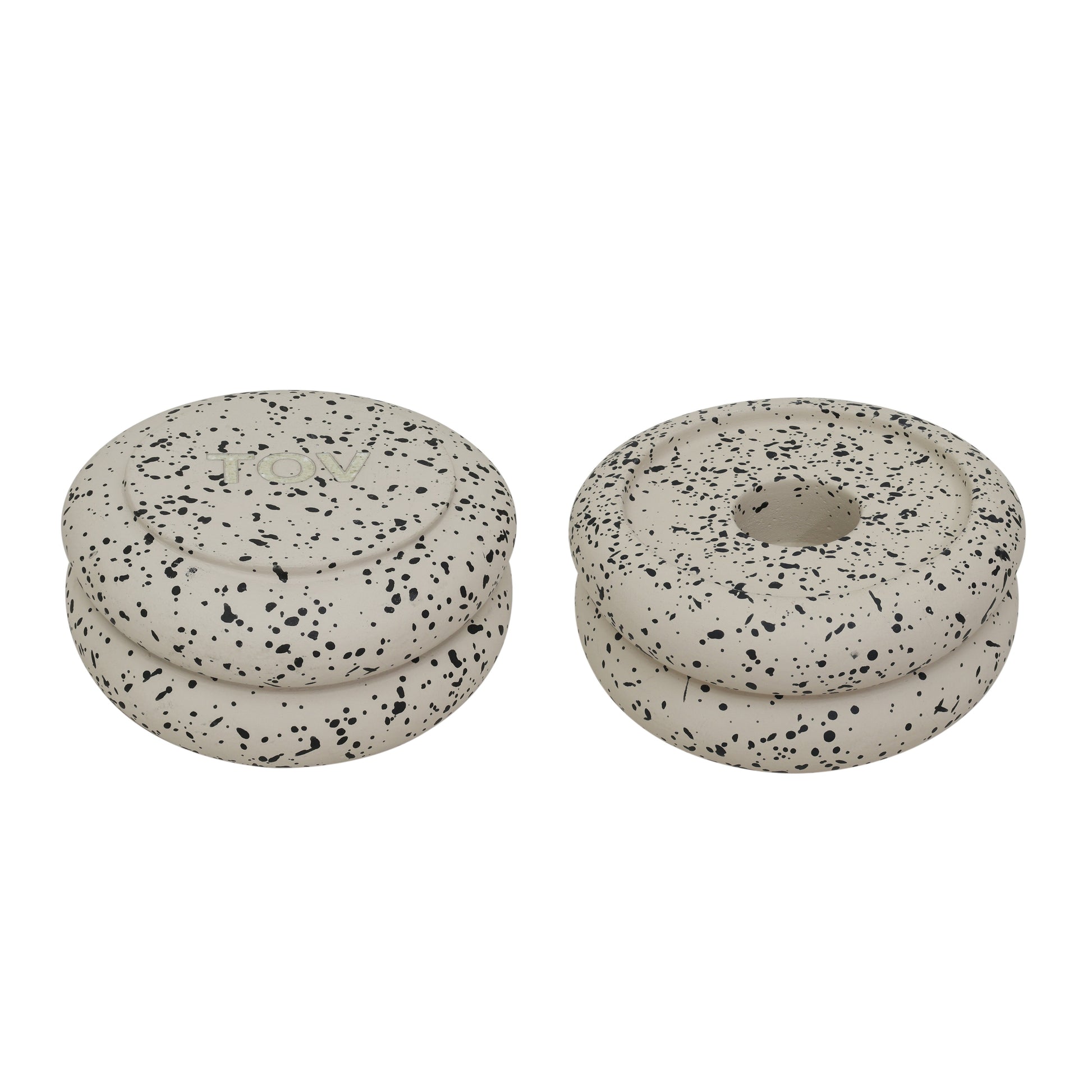 Gabby Stacking Candle Holder - Set of 2 - Cream - Image 1