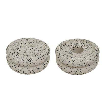 Gabby Stacking Candle Holder - Set of 2 - Cream - Image 1